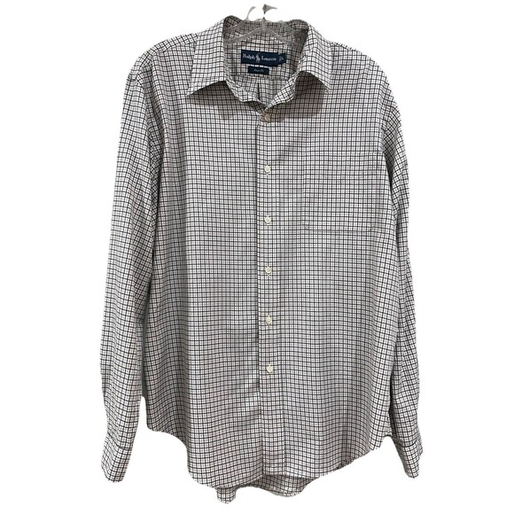 Ralph Lauren Other - Ralph Lauren Classic Fit White Tan Black Button Up LS Shirt Men's Size Large